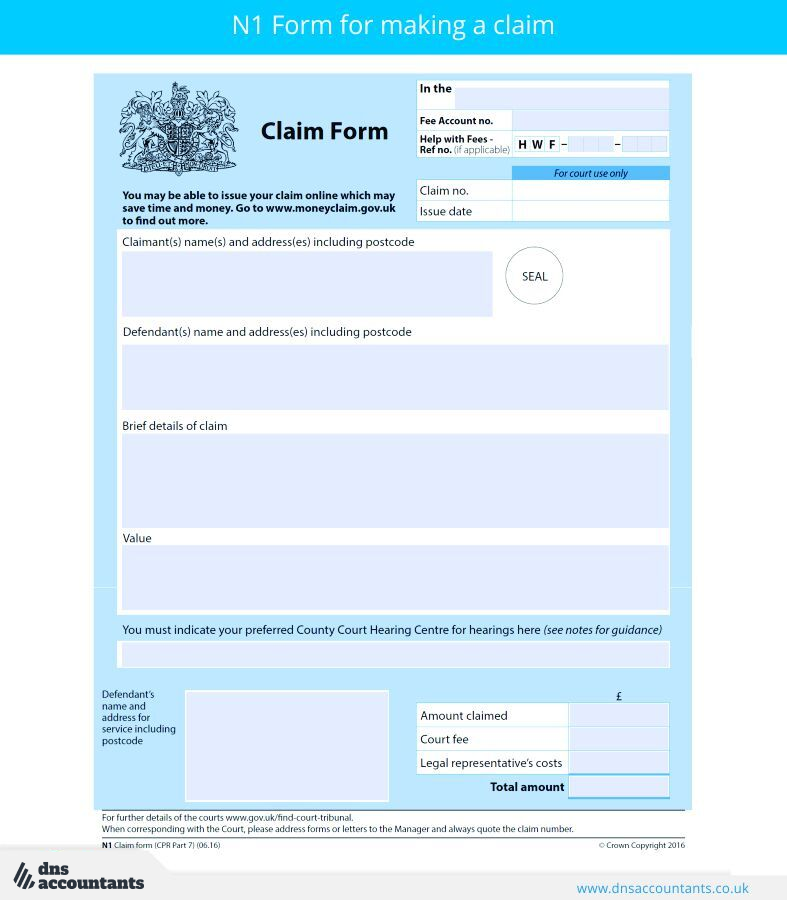 Download and fill form N1 for making a claim