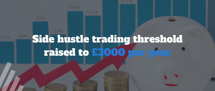  Side hustle trading threshold raised to £3000 per year